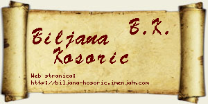 Biljana Kosorić vizit kartica